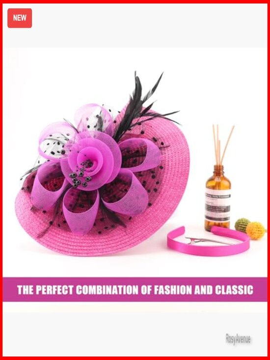 Vintage Feather Fascinator Hat with Headband Clip for Weddings Tea Parties main image 7